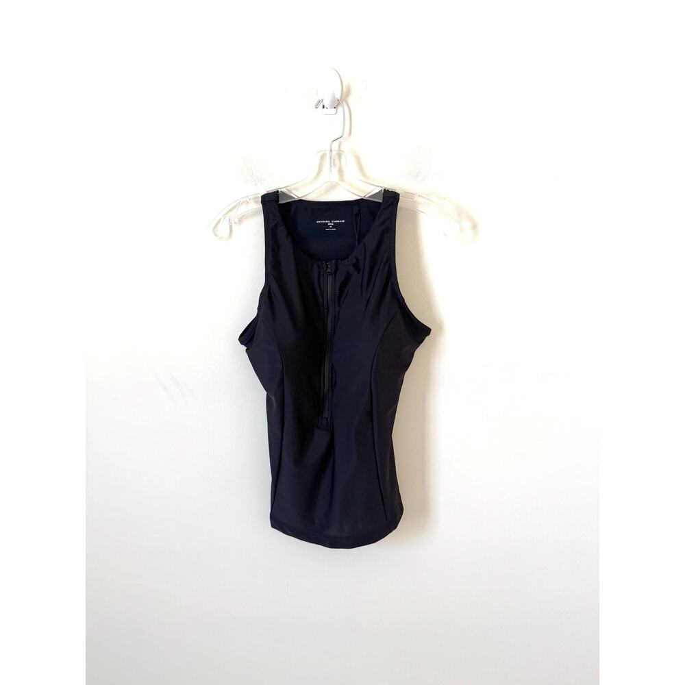 Universal Standard Zipper Support Tankini Bathing Suit Top Black Size 10-12 NEW